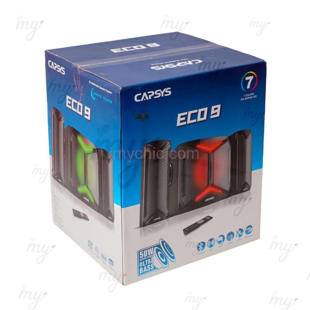 Haut-parleur-Bluetooth-LED-Pulsante-A-7-Couleurs-50W-Ultra-Bass-Capsys-ECO-9-10 Haut Parleur 2 1 Capsys ECO9 50 W Bleutooth - Image 1
