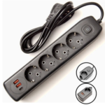Multiprise 04 Sorties + 2 Usb + Type C Q603