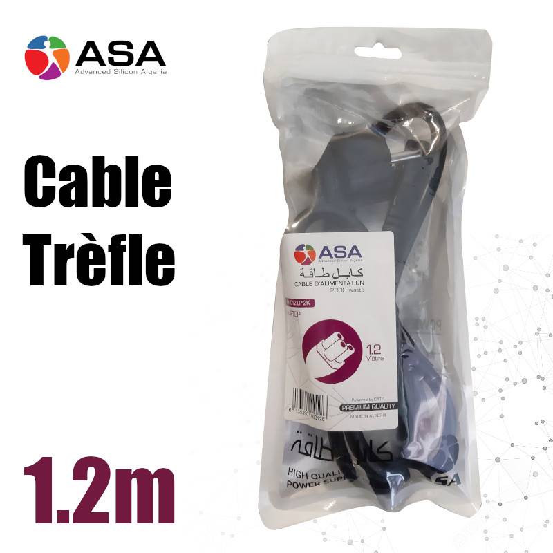 Cable-Trefle-ASA-1.2m Cable Alimentation Asa C12PC2K - Image 1